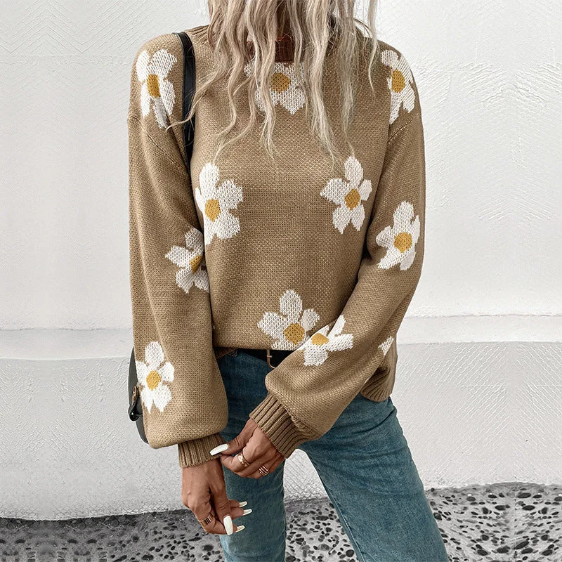 IKEARLAX New Hot Trade Pullover Knitted Sweater New Autumn and Winter New 2025 Fashion Women's Clothing Long Sleeve Jacquard Cross-border Sweater Handmade Hand-knitted Hand-woven