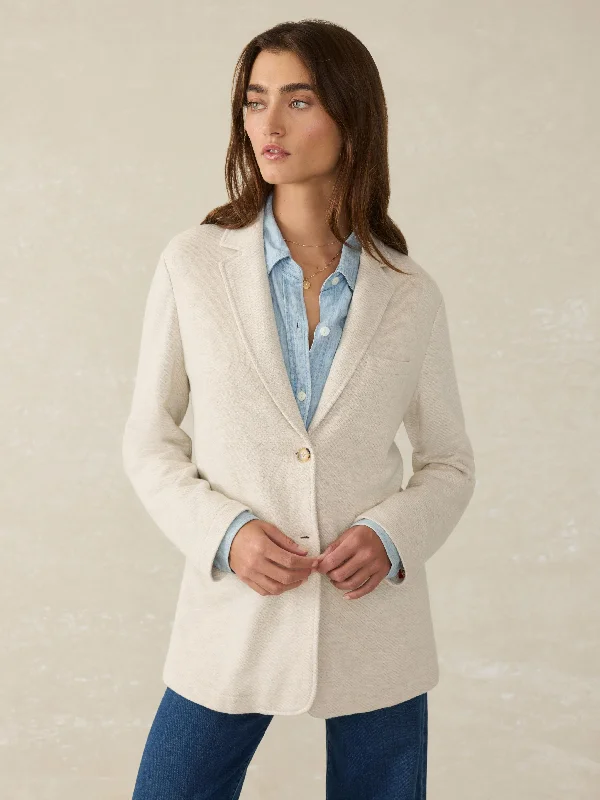 Inlet Knit Blazer - Light Oatmeal Melange Women's Custom Jacket