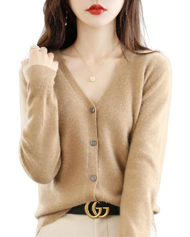 Asne Wool Cardigan Striped Floral Plaid