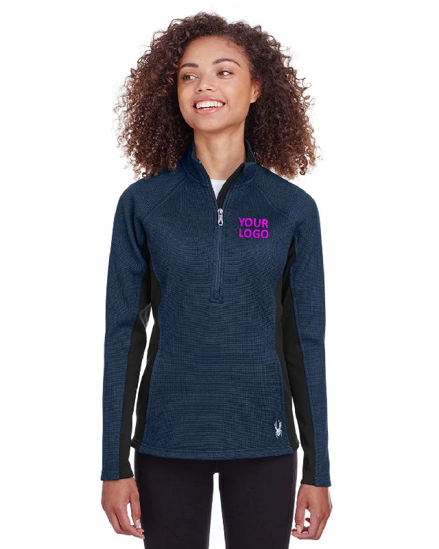 Spyder Ladies Constant Half-Zip Sweaters, Frontier/ Black Layered Multi-layer Single Layer Spyder Ladies Constant Half-Zip Sweaters, Frontier/ Black Layered Multi-layer Single Layer