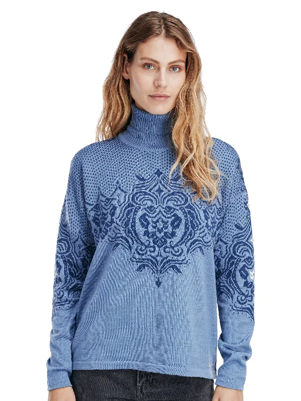 Dale of Norway - Rosendal Women's Sweater - Blue Knit Fabric Woven Fabric Fleece Fabric