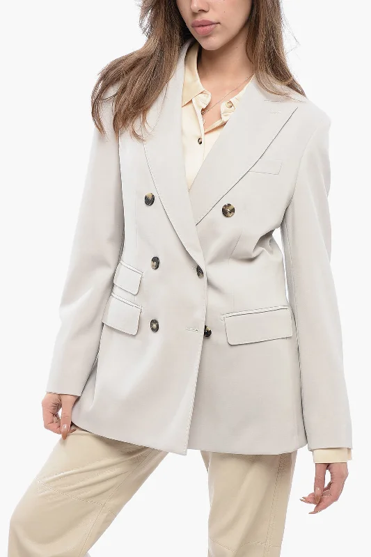 Max Mara Double-Breasted Cadore Blazer With Peak Lapel Women's Trendy Jacket