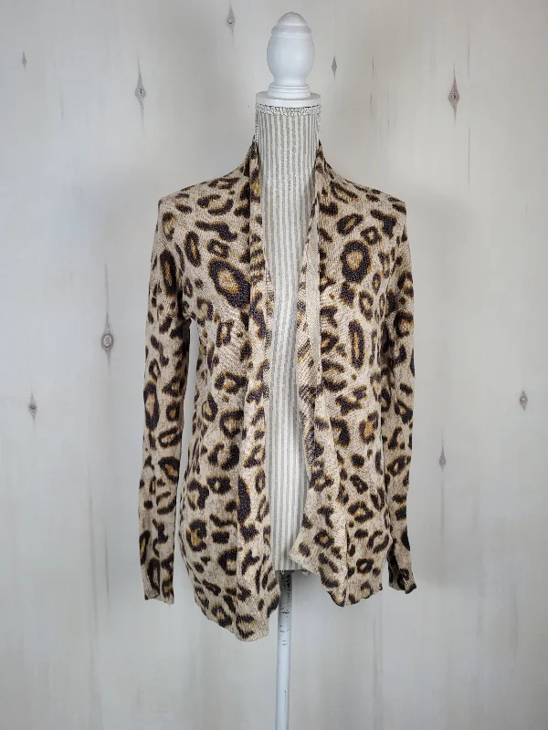 H&M ANIMAL PRINT CARDIGAN LADIES MEDIUM PRE-LOVED Oversized Loose Flowy