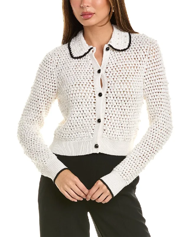 alice + olivia Collins Wool Cardigan Anti-Pilling Anti-Shrink Durable