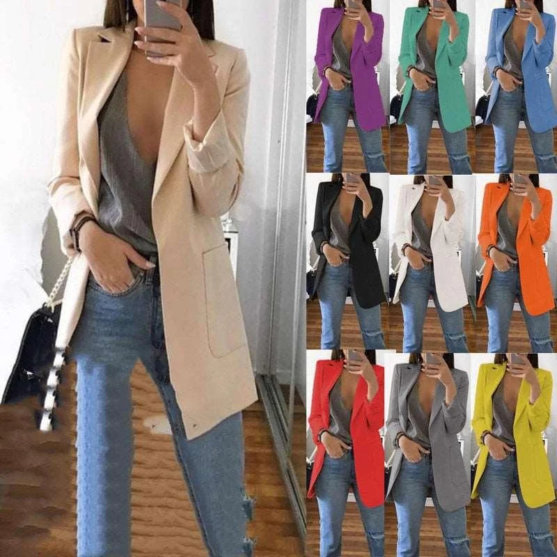 Anokhinaliza Women's Blazer jackets Spring Autumn Casual Plus Size Fashion Basic Notched Slim Solid Coats Office Ladies OutwearChic loosecoat Women's Short Blazer Anokhinaliza Women's Blazer jackets Spring Autumn Casual Plus Size Fashion Basic Notched Slim Solid Coats Office Ladies OutwearChic loosecoat Women's Short Blazer
