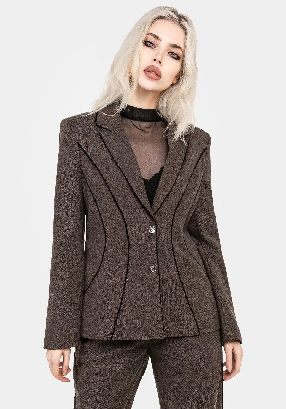 Cointrelle Herringbone Piped Blazer Women's Radiation Jacket