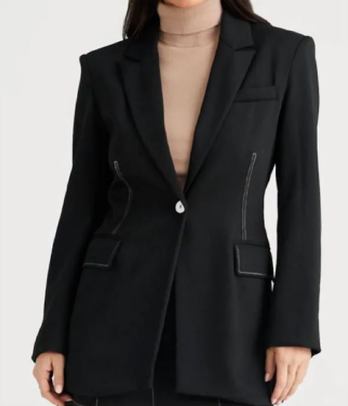 Chelsea Blazer In Black Slimming Women's Blazer