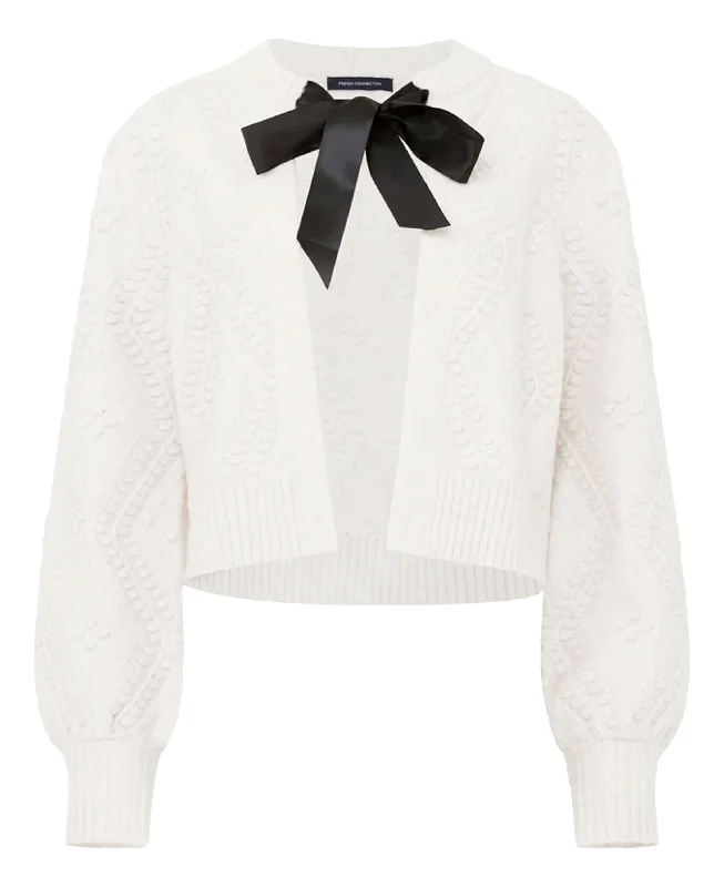 Kitty Bobble Cardigan - Winter White Wool Cardigan Cotton Cardigan Cashmere Cardigan