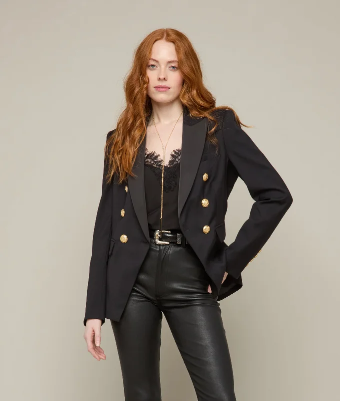 Jackie Western Yoke Blazer :: Black Women's Boutique Suit