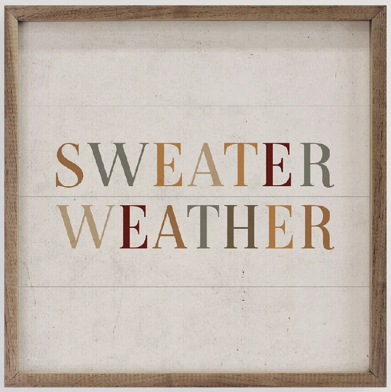 Sweater Weather Wooden Wall Decor Print Jacquard Patchwork