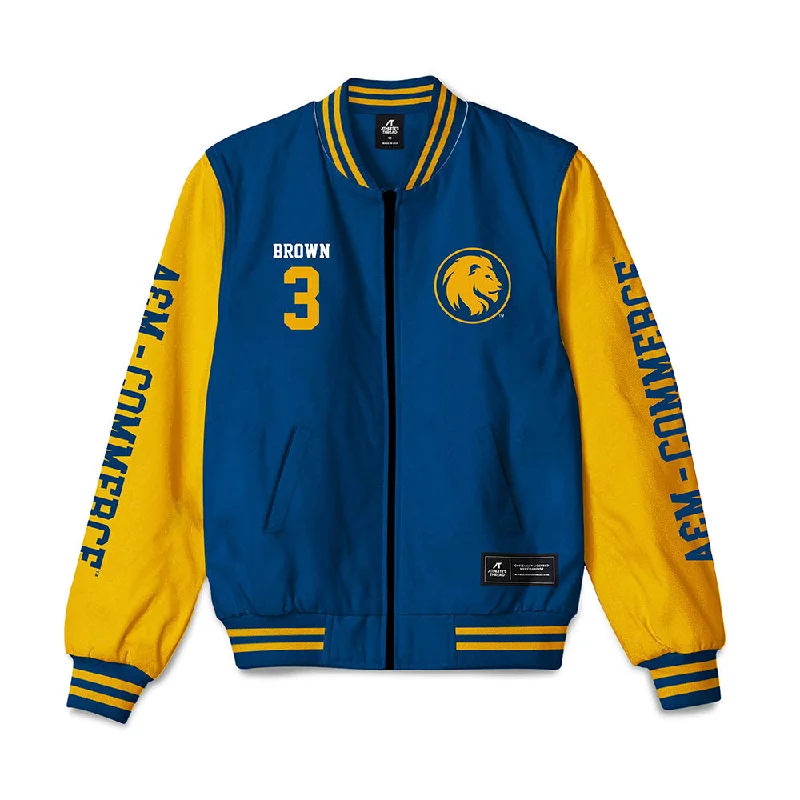 Texas A&M Commerce - NCAA Women's Track & Field : Kiara Brown - Bomber Jacket Bomber Jacket Anorak Windbreaker