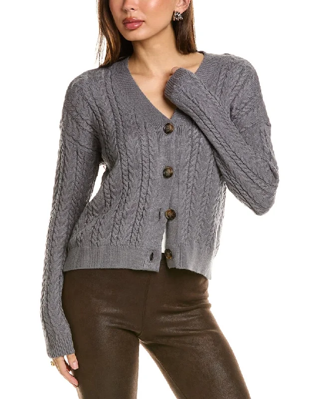 T Tahari Cable Cardigan Iron Safe Non-Iron Wrinkle Free