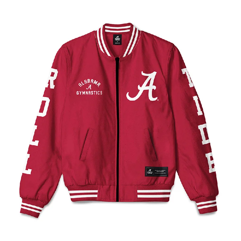 Alabama - NCAA Women's Gymnastics : Karis German - Bomber Jacket Embroidered Jacket Appliqued Jacket Beaded Jacket