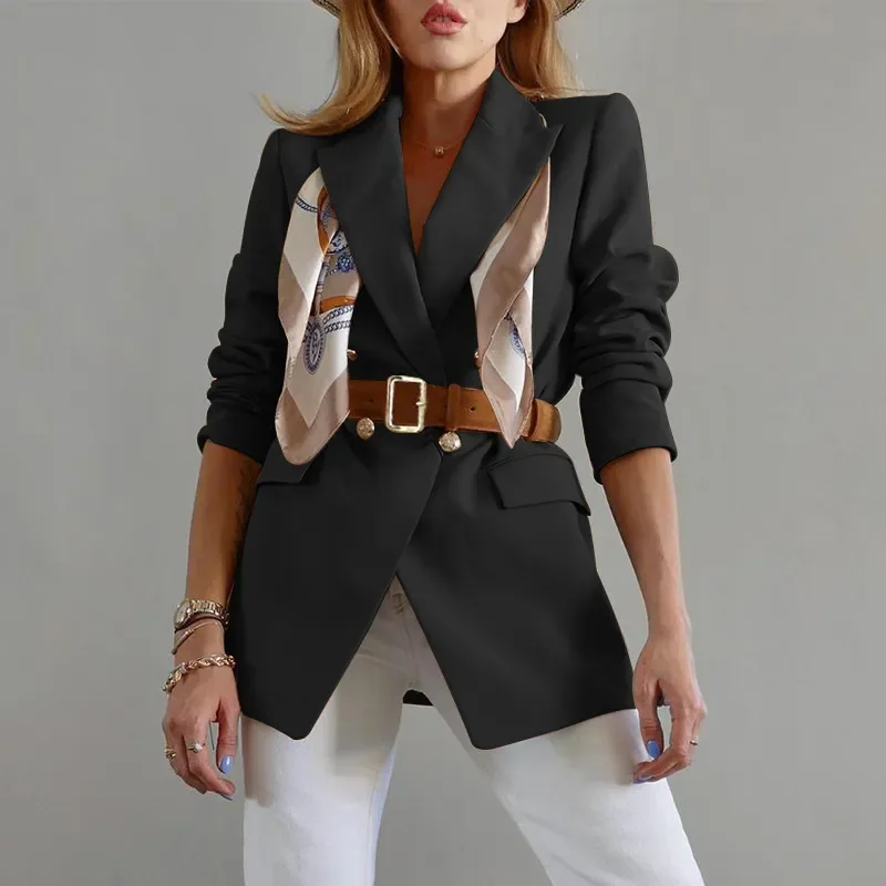 Women Fashion Casual Solid Color Long Sleeve Blazer Coat Women's Advanced Suit