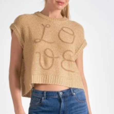 L-O-V-E Sleeveless Sweater Wool Sweater Cotton Sweater Cashmere Sweater