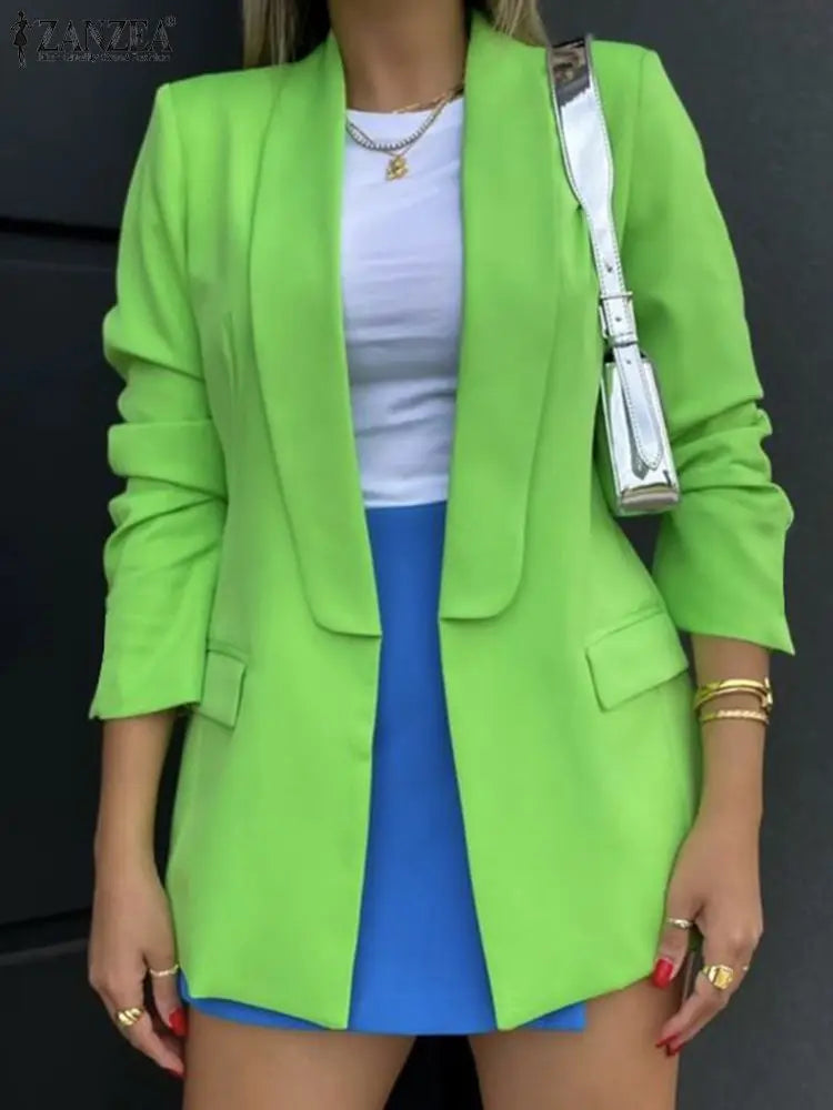 Women Office Long Sleeve Jacket Fashion Lapel Neck Blazers Solid Formal OL Suit Elegant Women's Boutique Jacket Women Office Long Sleeve Jacket Fashion Lapel Neck Blazers Solid Formal OL Suit Elegant Women's Boutique Jacket