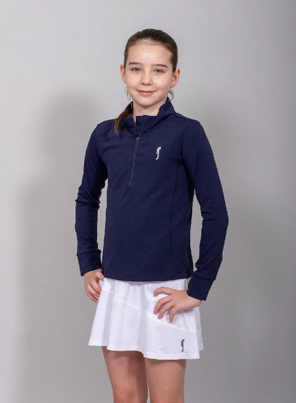 Girl's Stretch Tech Half Zip Sweater High Neck Crew Neck V-Neck