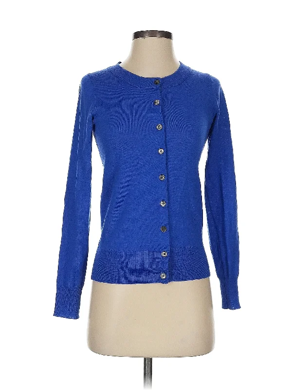 Wool Cardigan Solid Print Embellished