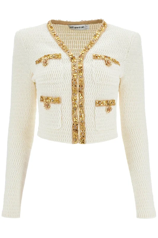 lurex knit cardigan RS25 910C C CREAM Boxy Cardigan Fitted Cardigan A-Line