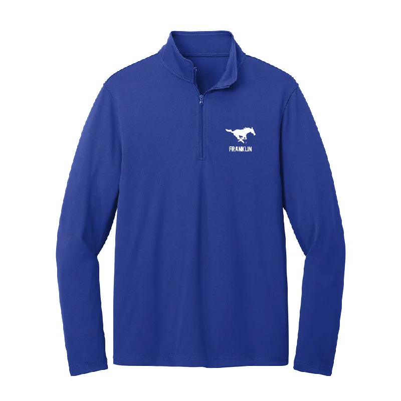 SMU - NCAA Women's Rowing : Victoria Franklin - Lightweight Quarter Zip Jacket Embroidered Jacket Appliqued Jacket Beaded Jacket SMU - NCAA Women's Rowing : Victoria Franklin - Lightweight Quarter Zip Jacket Embroidered Jacket Appliqued Jacket Beaded Jacket