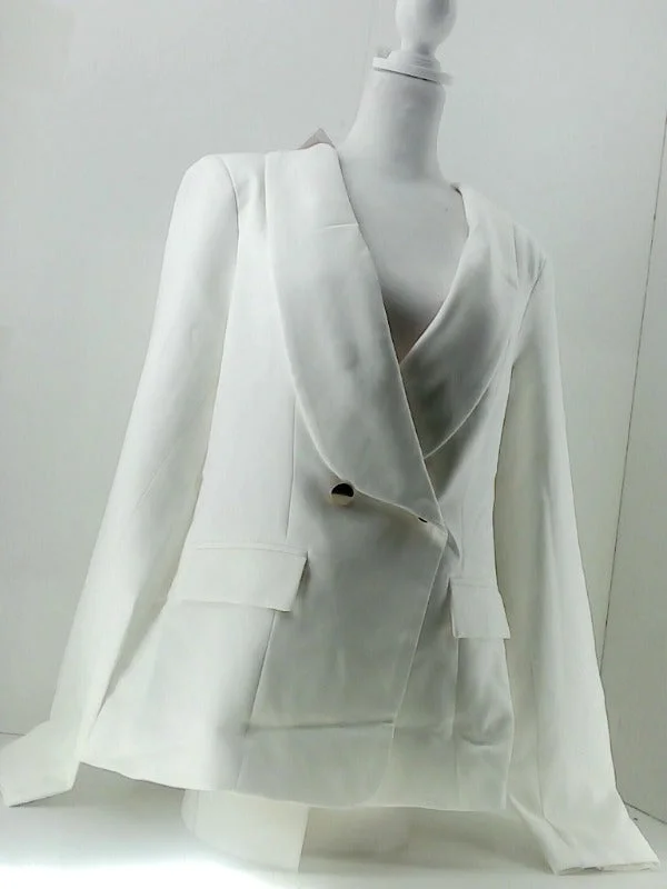 Women's Antique White Double Breasted Blazer Medium Women's Brand Blazer