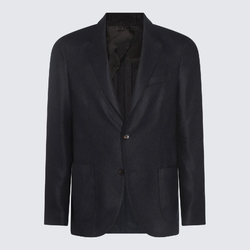 Lardini Jackets Blue Wool Jacket Cashmere Jacket Tweed Jacket