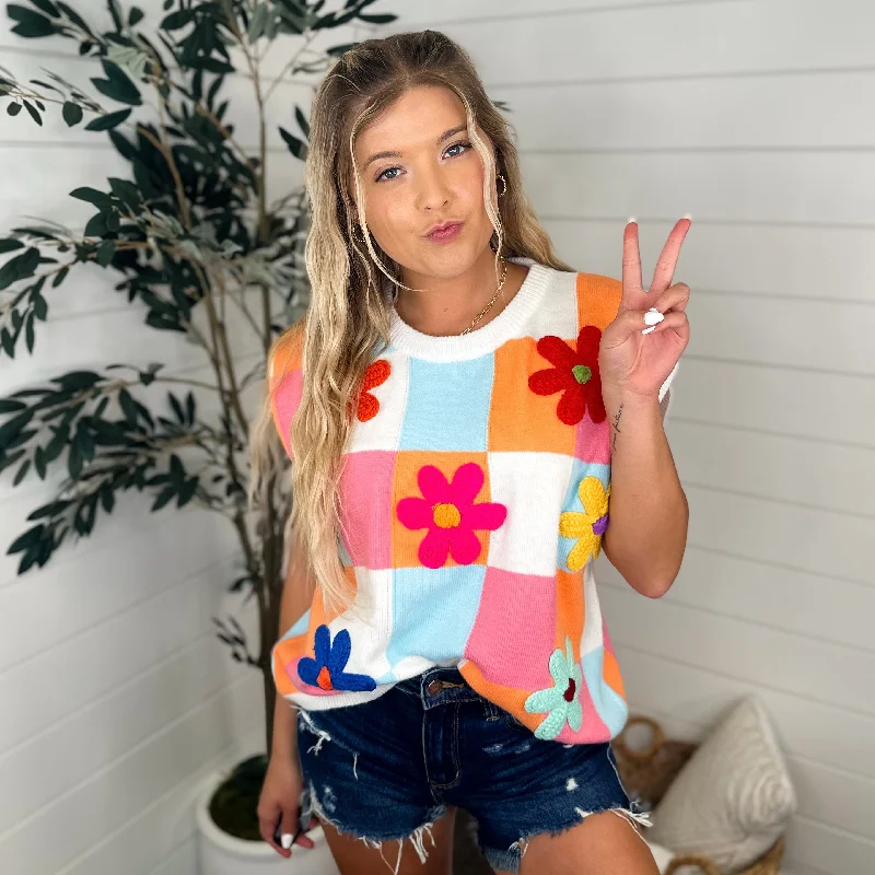 Check it Out Short Sleeve Orange Avery Mae Sweater Top Boxy Sweater Fitted Sweater A-Line Check it Out Short Sleeve Orange Avery Mae Sweater Top Boxy Sweater Fitted Sweater A-Line