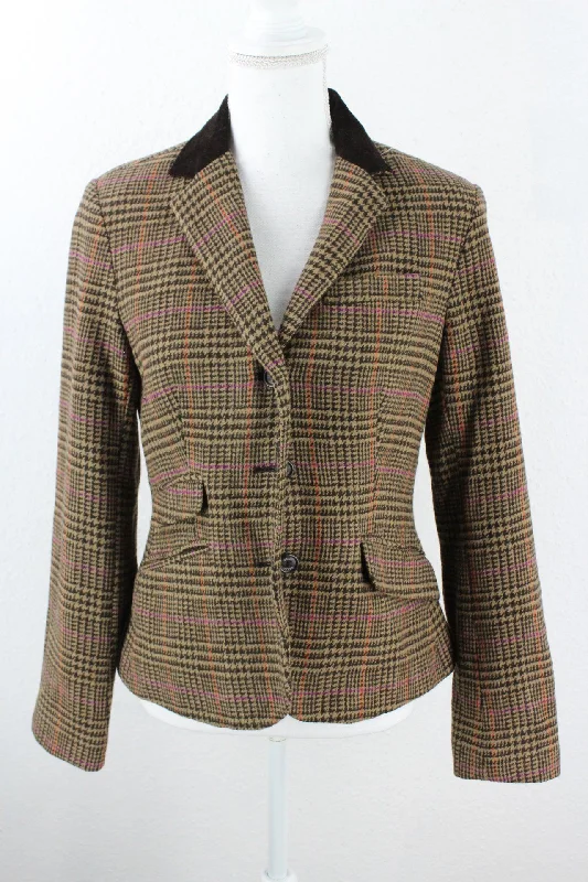 Vintage Brown Chaps Blazer (M) Women's Print Jacket