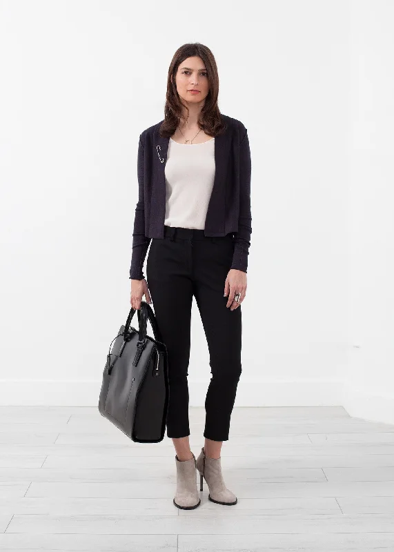Cropped Shawl Cardigan Chenille Brocade Lace