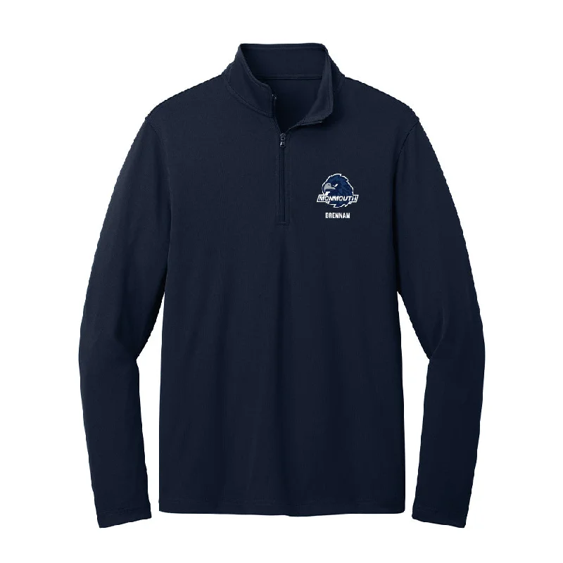 Monmouth - NCAA Women's Rowing : Madalyne Brennan - Lightweight Quarter Zip Jacket Satin Jacket Silk Jacket Chiffon Jacket