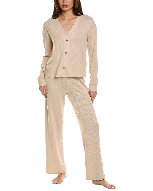 Splendid 2pc Cardigan & Straight Leg Pant Set Cotton Fabric Linen Fabric Terry Fabric Splendid 2pc Cardigan & Straight Leg Pant Set Cotton Fabric Linen Fabric Terry Fabric