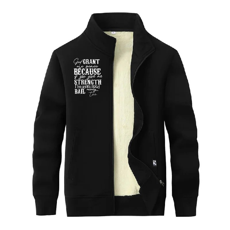 God Grant Me Peace Stand Collar Zip Fleece Sherpa Cardigan Fleece Fabric Down Fabric Feather Fabric God Grant Me Peace Stand Collar Zip Fleece Sherpa Cardigan Fleece Fabric Down Fabric Feather Fabric