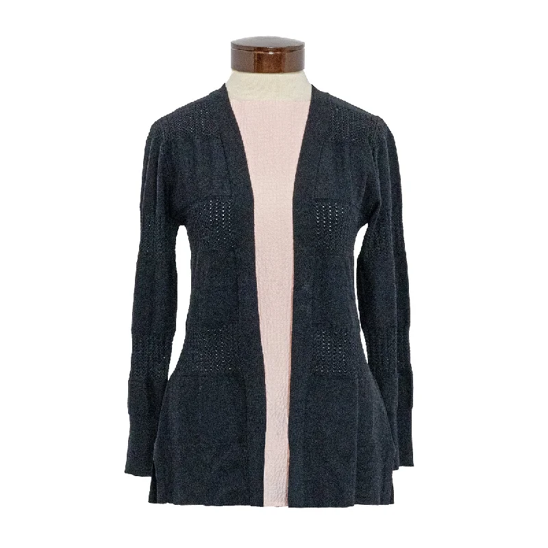 Women's Cable Lines Cardigan 9912 Notch Collar Peter Pan Collar Cowl Neck