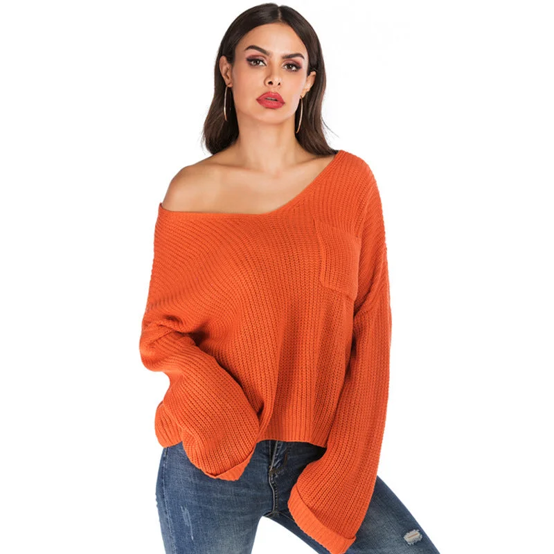 IKEARLAX popular  New 2025 Popular trade women's clothing autumn and winter lazy wind long-sleeved solid color knitted sweater jumper Elegant Classic Vintage