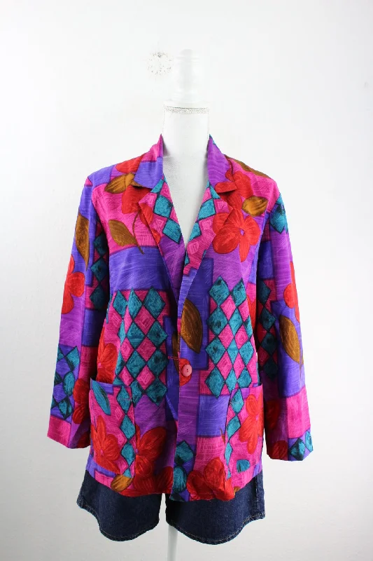 Vintage Pink Blazer (S) Women's Trench Blazer