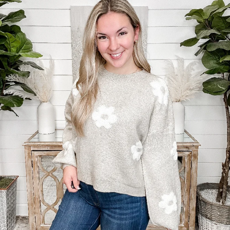 Hold My Own Knit Long Sleeve Taupe Sweater Top Transparent Opaque Sheer