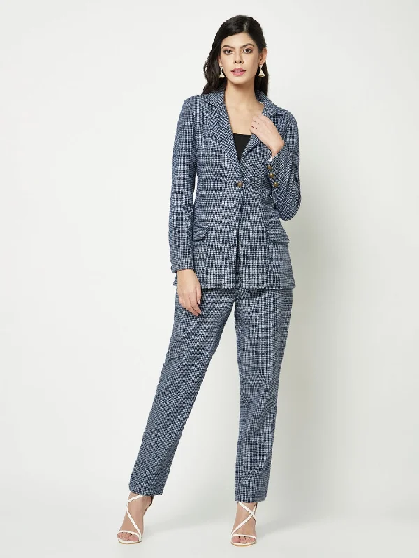 Heather Blazer Set Women's Denim Suit