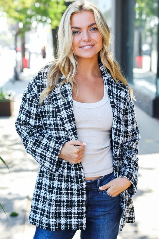 Black Houndstooth Blazer Women's Banquet Suit