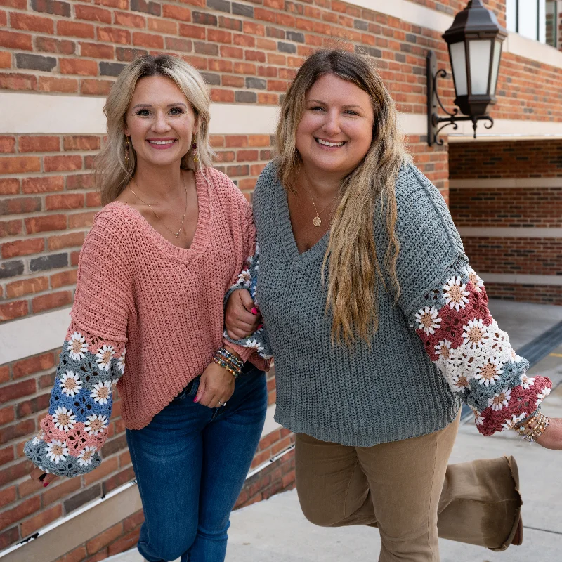 POL Blooming Florals Crochet Long Sleeve Sweater Top - 3 colors! Faux Fur Fabric Real Fur Fabric Shearling Fabric POL Blooming Florals Crochet Long Sleeve Sweater Top - 3 colors! Faux Fur Fabric Real Fur Fabric Shearling Fabric