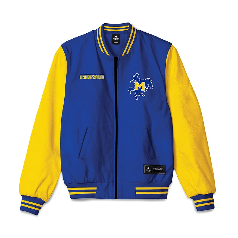 McNeese State - NCAA Women's Track & Field : Brianna Underwood - Bomber Jacket Herringbone Jacket Houndstooth Jacket Plaid Jacket McNeese State - NCAA Women's Track & Field : Brianna Underwood - Bomber Jacket Herringbone Jacket Houndstooth Jacket Plaid Jacket
