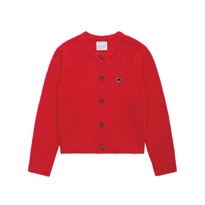 Women's Cashmere Sheep Cardigan Diana Red Mesh Fabric Canvas Fabric Denim Fabric