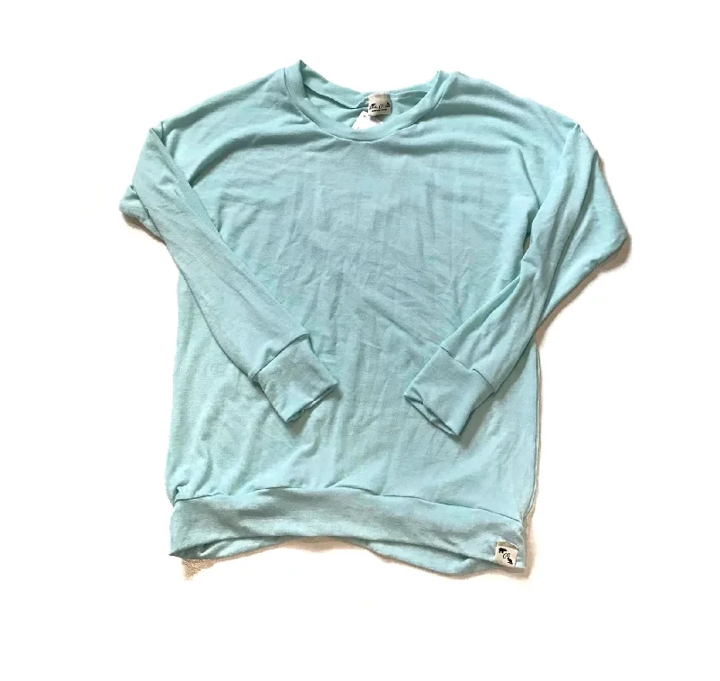 Pale Jade Sweater Knit - Ladies' Lounger Tunic Embroidered Appliqued Beaded