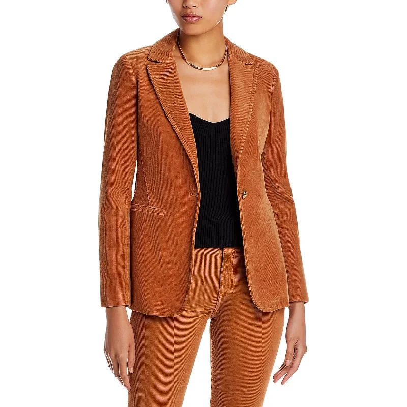 Macey Womens Corduroy Business One-Button Blazer Women's Handmade Blazer