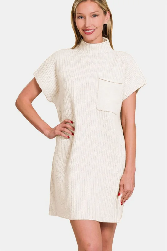 Zenana Short Sleeve Sweater Mini Dress In Ivory Cotton Fabric Linen Fabric Terry Fabric Zenana Short Sleeve Sweater Mini Dress In Ivory Cotton Fabric Linen Fabric Terry Fabric