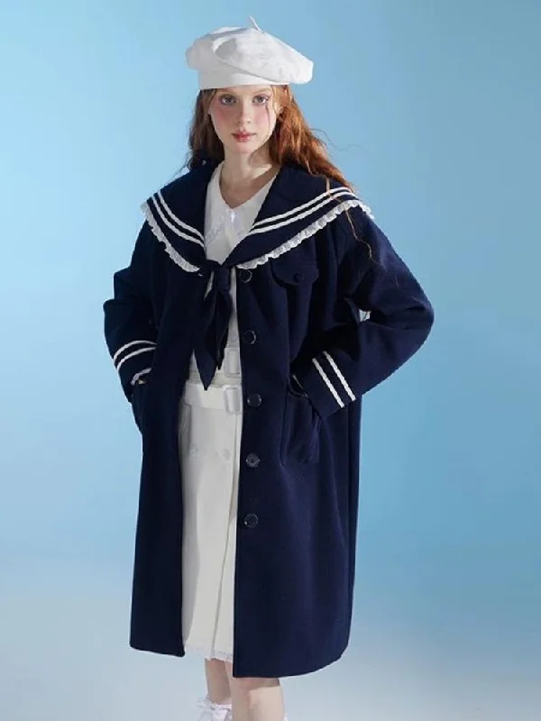 Navy Collar Navy Tweed Jacket【s0000004415】 Knit Fabric Woven Fabric Fleece Fabric