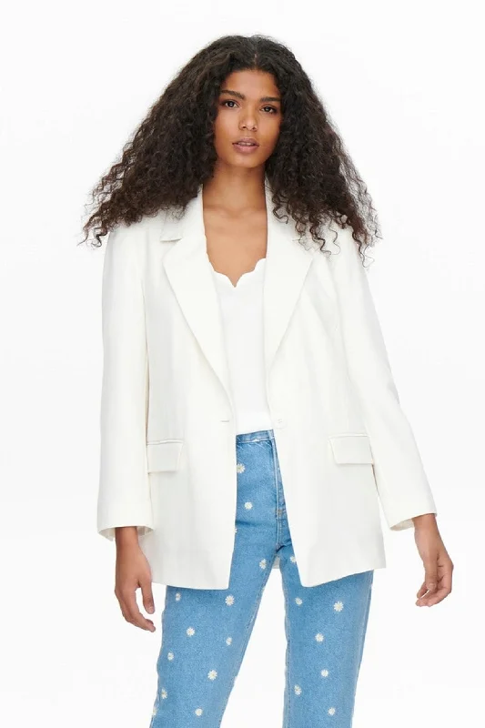 Violet Blazer - Cloud Dancer Women's Stripe Blazer