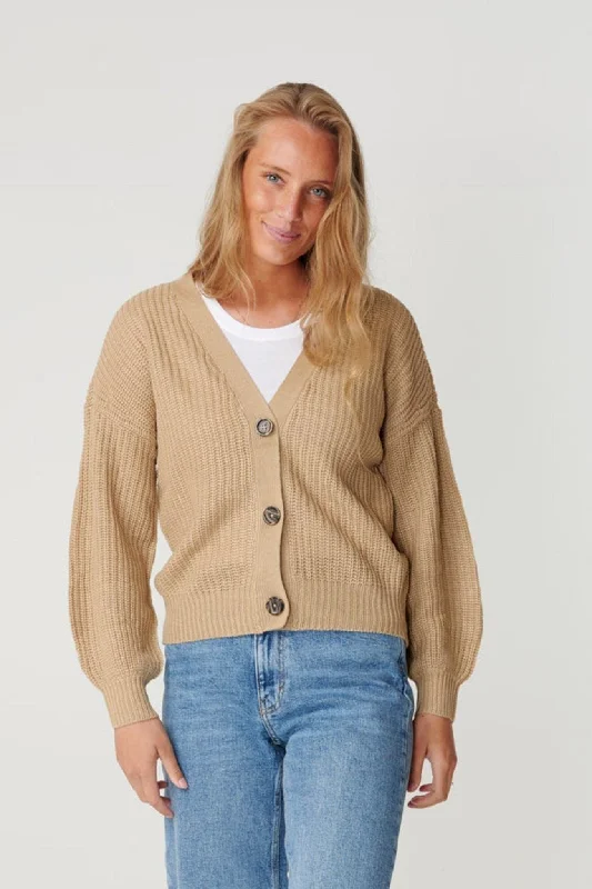 Knappet Cardigan - Beige Oversized Loose Flowy