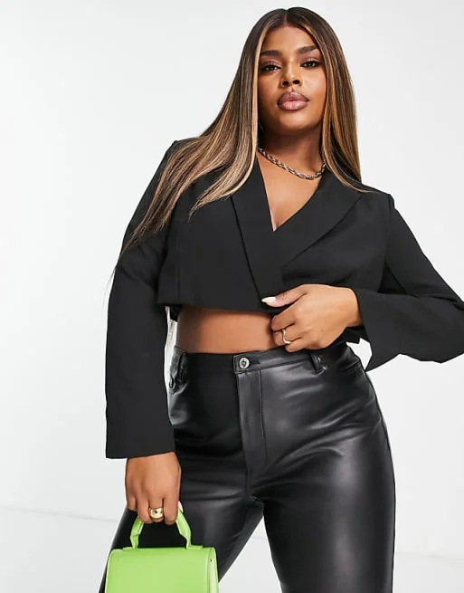 Tailored Cropped Blazer Black Women's Fashion Blazer