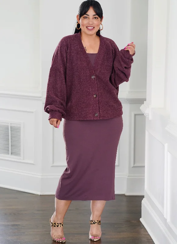 Simplicity Cardigan, Tank Top & skirt S3010 Polka Dot Checkered Tartan