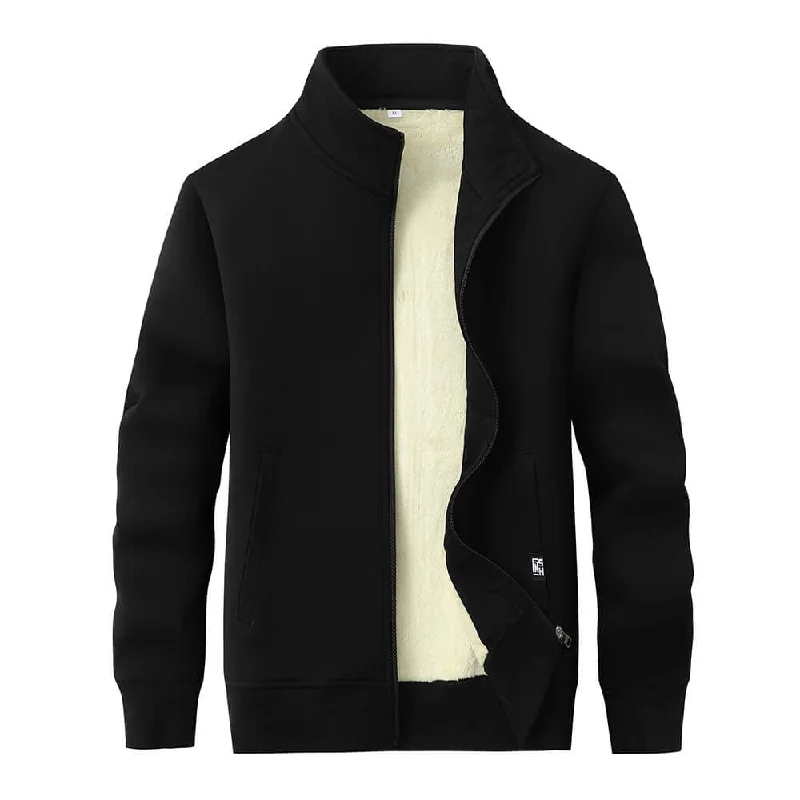 Solid Color Multicolor Fleece Sherpa Stand Collar Zip Cardigan Zippered Front Buttoned Front Snap Front Solid Color Multicolor Fleece Sherpa Stand Collar Zip Cardigan Zippered Front Buttoned Front Snap Front